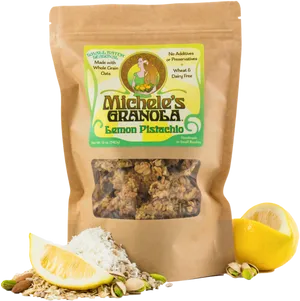 Lemon Pistachio Granola Package PNG image