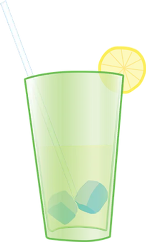 Lemon Slice Glass Drink Illustration