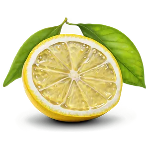 Lemon With Leaf PNG Abh13