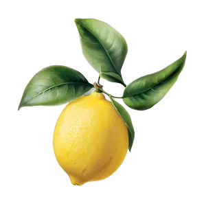 Lemon With Leaf PNG Ewu