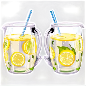 Lemonade Pitcher And Glasses Png Krw PNG image