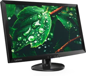 Lenovo Monitor Displaying Nature Image PNG image