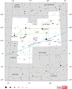 Leo Constellation Map PNG image