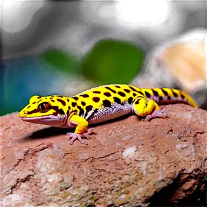 Leopard Gecko On Rock Png 06202024 PNG image