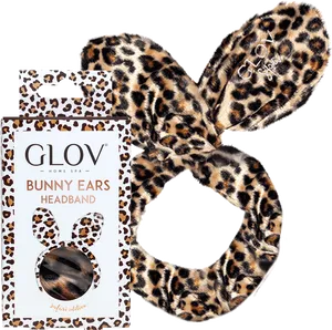Leopard Print Bunny Ears Headband PNG image