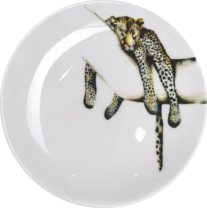 Leopard Print Decorative Plate PNG image