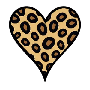 Leopard Print Heart Illustration Png Eir75 PNG image