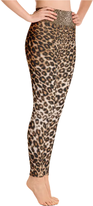 Leopard Print Leggings Fashion PNG image