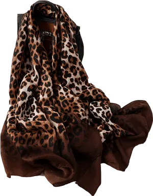 Leopard Print Scarfon Black Bag PNG image
