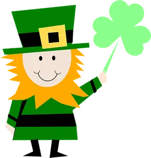 Leprechaun Cartoon Holding Clover