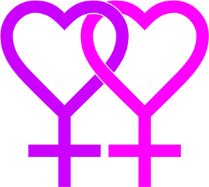 Lesbian Pride Heart Symbol PNG image