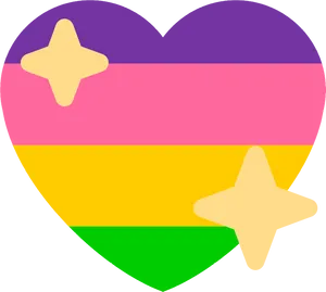 Lesbian_ Pride_ Heart_with_ Stars PNG image