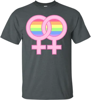 Lesbian Pride Interlocked Symbols Shirt PNG image