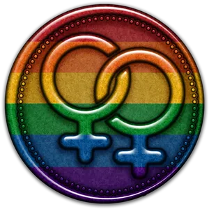 Lesbian Pride Interlocking Symbols PNG image