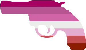 Lesbian Pride Pistol Emoji PNG image
