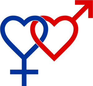 Lesbian Symbol Interlocking Hearts PNG image