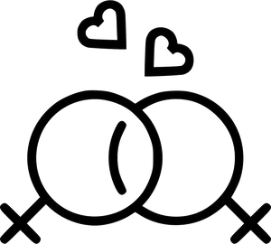 Lesbian Symbolwith Hearts PNG image