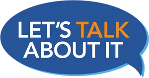 Lets Talk About It Speech Bubble PNG