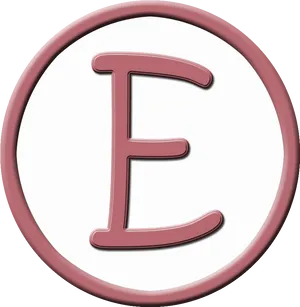 Letter E Icon Embossed PNG image