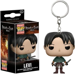 Levi Ackerman Funko Pop Keychain PNG image