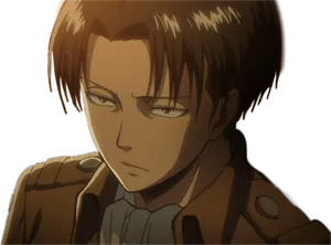 Levi Ackerman Intense Gaze PNG image