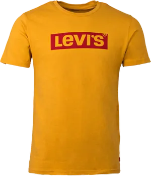 Levis Logoon Yellow T Shirt PNG image