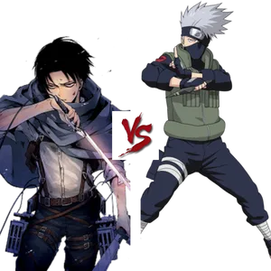 Levivs Kakashi Anime Faceoff PNG image