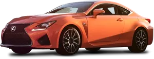 Lexus R C F Sport Orange Side View PNG image