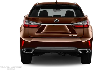 Lexus R X350 Rear View Brown PNG image