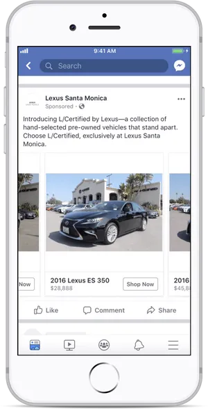 Lexus Santa Monica Facebook Ad PNG image