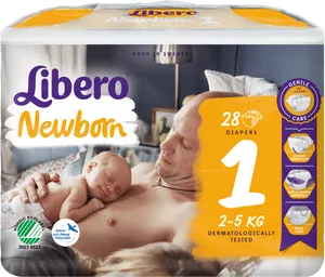 Libero Newborn Diapers Packaging PNG image