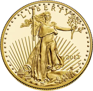 Liberty Gold Coin2013 PNG image