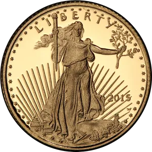 Liberty Gold Coin2015 PNG image