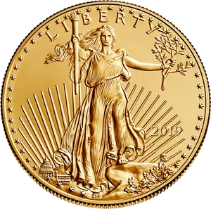 Liberty Gold Coin2019 PNG image