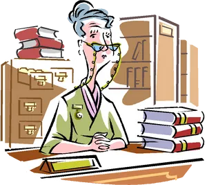 Librarian At Desk Clipart PNG image