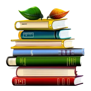 Library Books Stack PNG 05252024