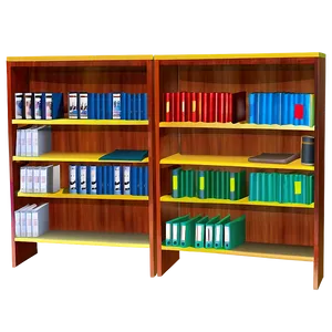 Library Shelves With Books PNG 05232024