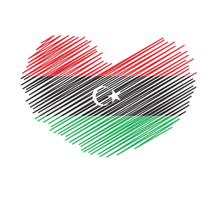 Libyan Flag Heart Sketch PNG image