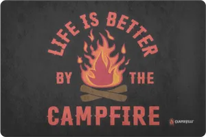 Life Is Better Campfire Quote PNG image