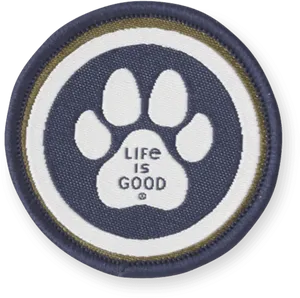 Life Is Good Dog Paw Patch PNG image