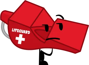 Lifeguard Whistle Cartoon Character