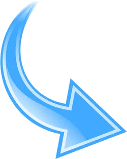 Light Blue Curved Arrow PNG image