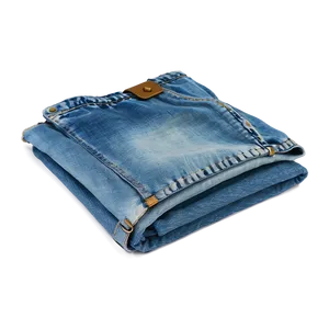 Light Wash Folded Jeans Png 06272024 PNG image