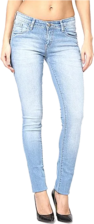 Light Wash Skinny Jeans Product View PNG image