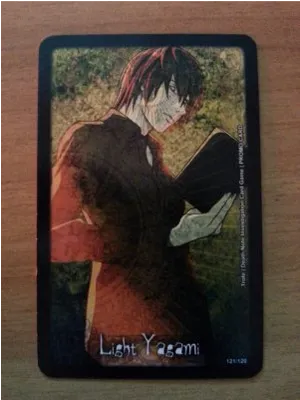 Light Yagami Anime Collectible Card PNG image