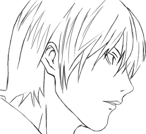 Light Yagami Profile Sketch PNG image