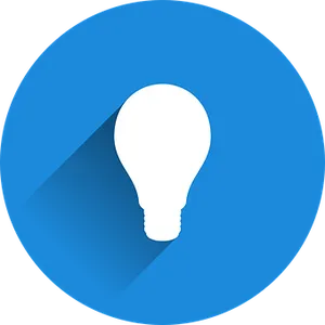 Lightbulb Icon Blue Background PNG image
