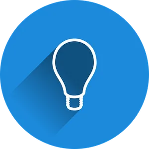 Lightbulb Icon Blue Background PNG image