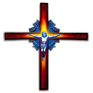 Lighted Catholic Cross Scene PNG 06122024