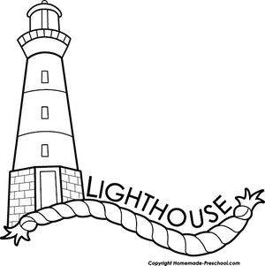 Lighthouse Coloring Page PNG image